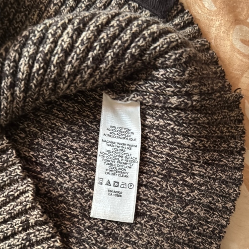 DKNY Taupe Cable Knit Turtleneck Sweater - Picture 3 of 7